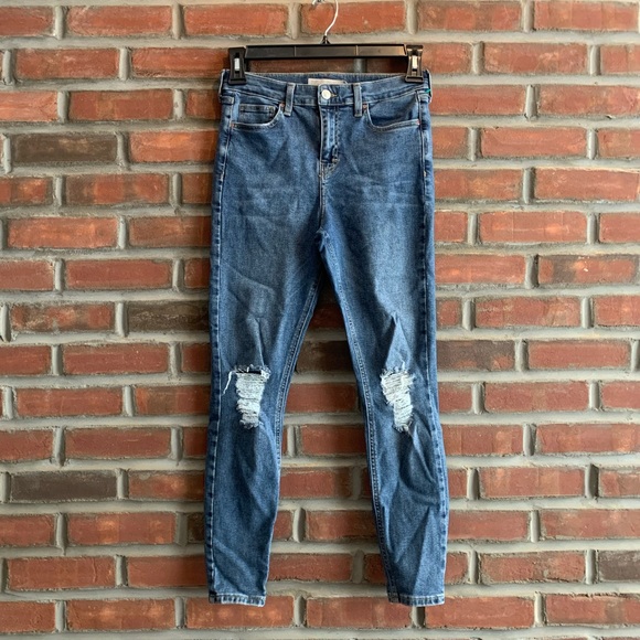 Topshop Denim - TOPSHOP DISTRESSED MOTO JAMIE JEANS